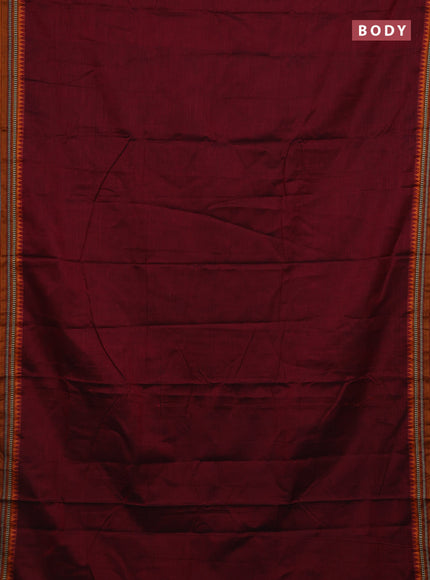 Maroon & Mustard Yellow Narayanpet Cotton - Kalamkari Blouse