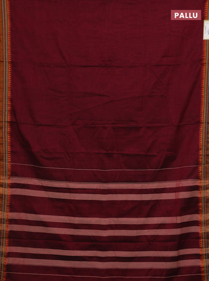 Maroon & Mustard Yellow Narayanpet Cotton - Kalamkari Blouse