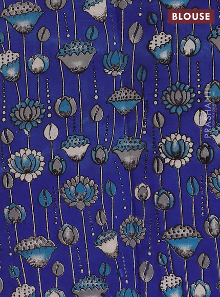 Navy Blue & Blue Narayanpet Cotton - Kalamkari Blouse