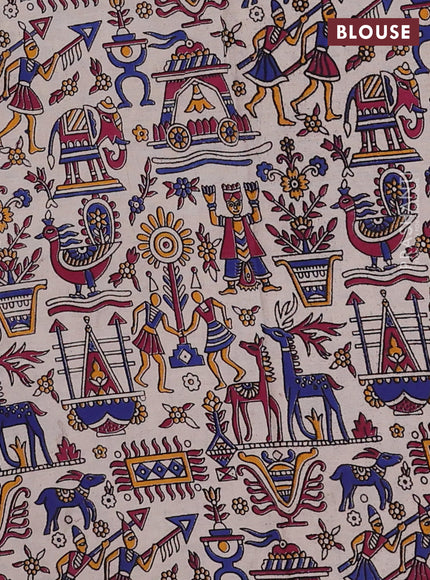 Black & Beige Narayanpet Cotton - Kalamkari Blouse