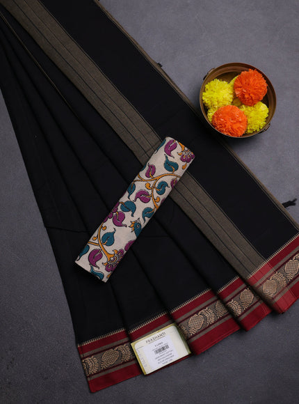 Black & Beige Narayanpet Cotton - Kalamkari Blouse