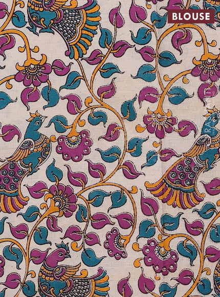 Black & Beige Narayanpet Cotton - Kalamkari Blouse