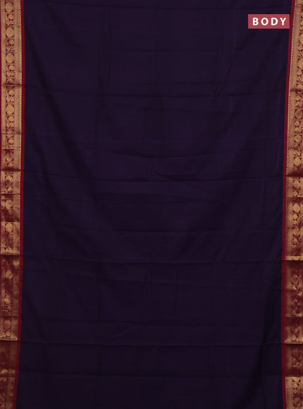 Purple & Mehendi Green Narayanpet Cotton - Kalamkari Blouse