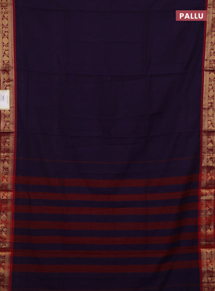Purple & Mehendi Green Narayanpet Cotton - Kalamkari Blouse