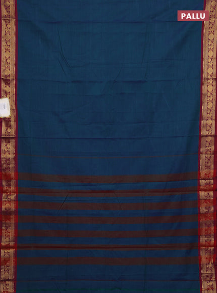 Peacock Blue & Mehendi Green Narayanpet Cotton - Kalamkari Blouse