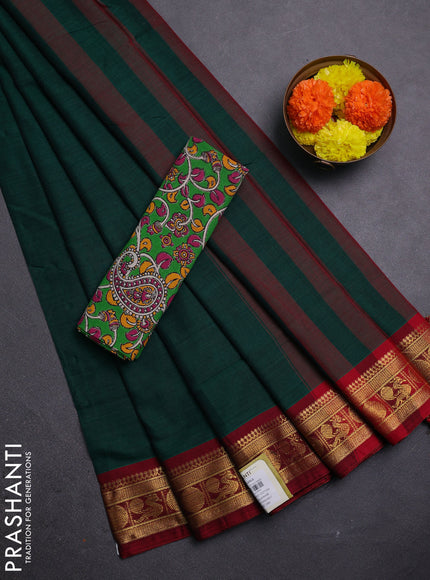 Green Narayanpet Cotton - Kalamkari Blouse