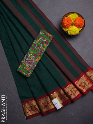 Green Narayanpet Cotton - Kalamkari Blouse