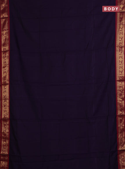 Purple & Mehendi Green Narayanpet Cotton - Kalamkari Blouse