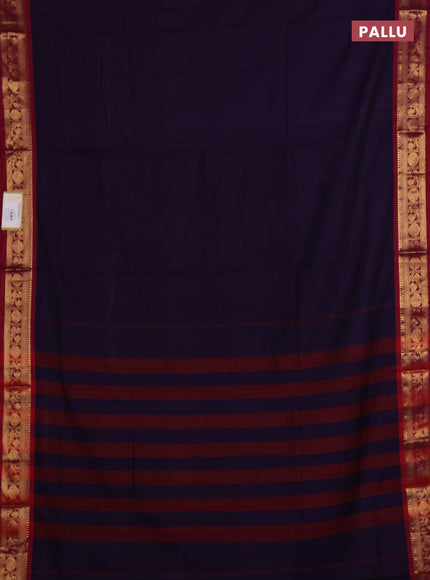 Purple & Mehendi Green Narayanpet Cotton - Kalamkari Blouse