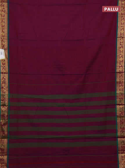 Magenta Pink & Green Narayanpet Cotton - Kalamkari Blouse