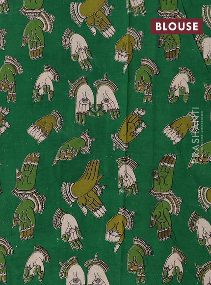 Red & Green Narayanpet Cotton - Kalamkari Blouse