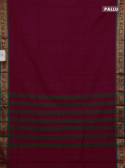Pink & Peacock Green Narayanpet Cotton - Kalamkari Blouse