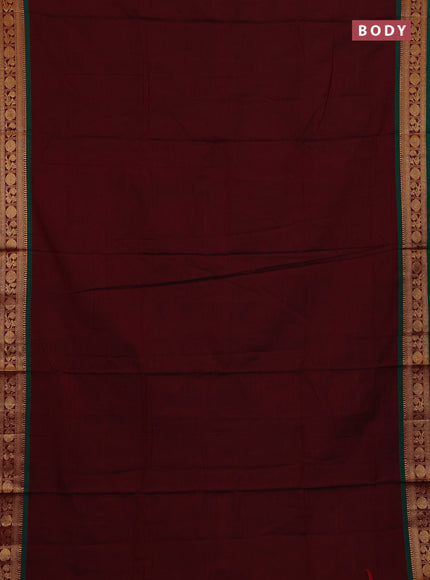 Maroon & Green Narayanpet Cotton - Kalamkari Blouse
