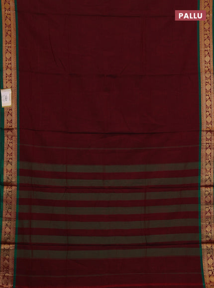 Maroon & Green Narayanpet Cotton - Kalamkari Blouse