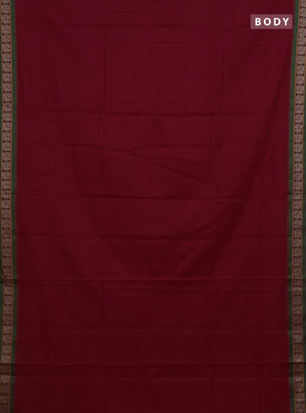 Red & Green Narayanpet Cotton - Kalamkari Blouse