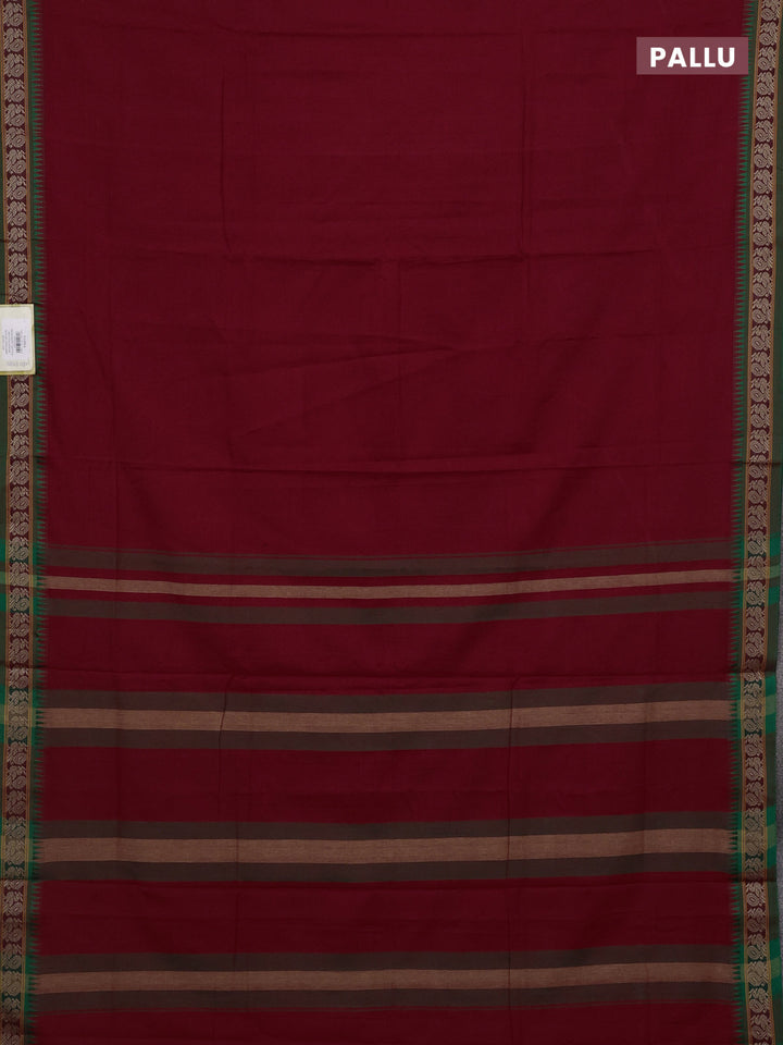 Red & Green Narayanpet Cotton - Kalamkari Blouse