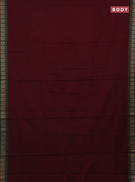Maroon & Green Narayanpet Cotton - Kalamkari Blouse
