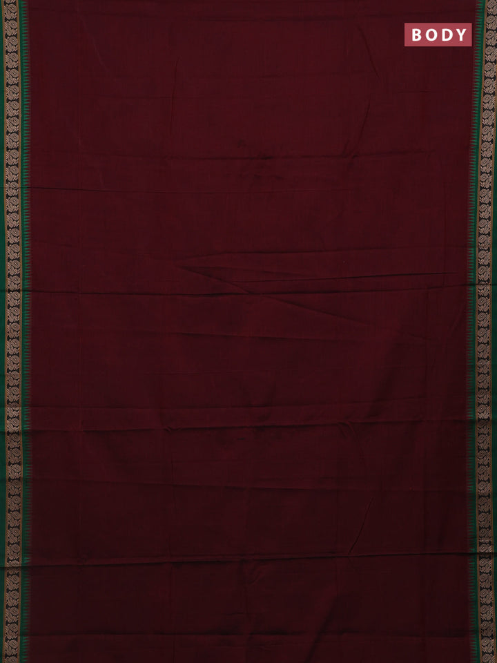 Maroon & Green Narayanpet Cotton - Kalamkari Blouse
