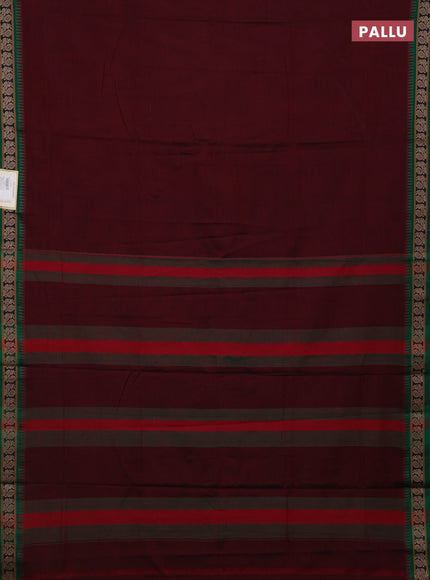 Maroon & Green Narayanpet Cotton - Kalamkari Blouse