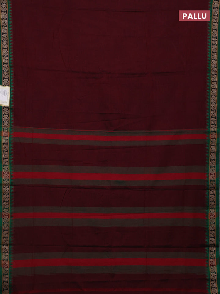 Maroon & Green Narayanpet Cotton - Kalamkari Blouse