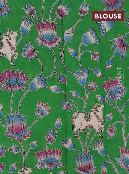 Maroon & Green Narayanpet Cotton - Kalamkari Blouse