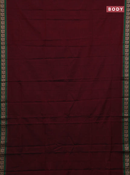 Maroon & Green Narayanpet Cotton - Kalamkari Blouse