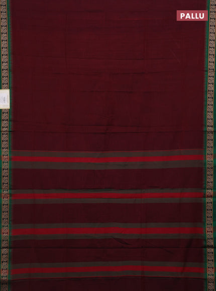 Maroon & Green Narayanpet Cotton - Kalamkari Blouse