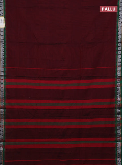 Maroon & Green Narayanpet Cotton - Kalamkari Blouse