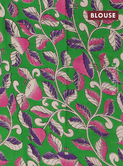 Maroon & Green Narayanpet Cotton - Kalamkari Blouse