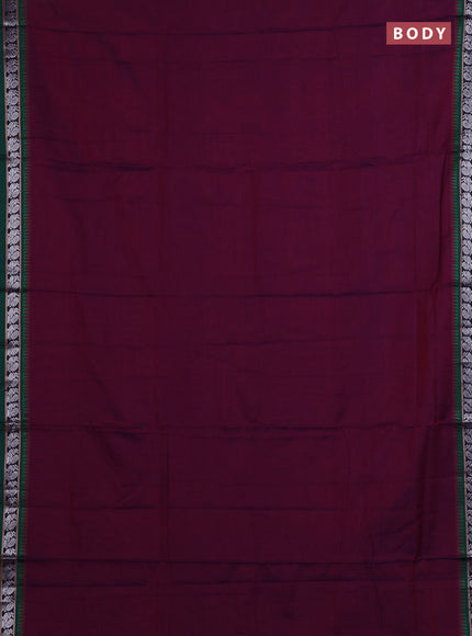 Purple & Green Narayanpet Cotton - Kalamkari Blouse