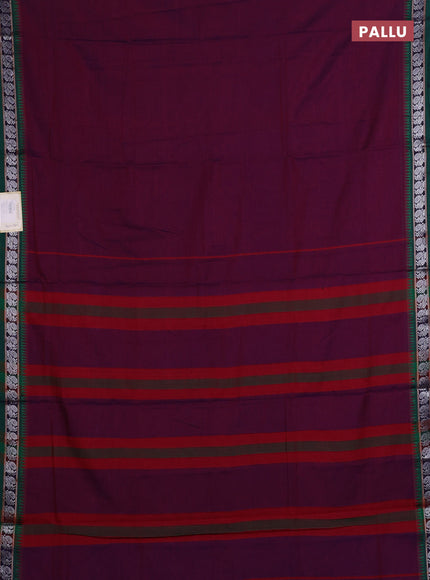 Purple & Green Narayanpet Cotton - Kalamkari Blouse