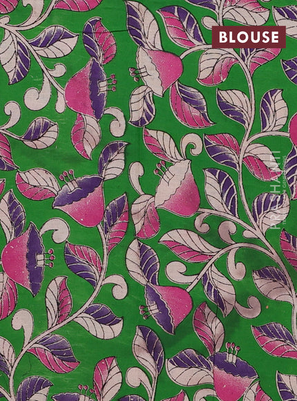 Purple & Green Narayanpet Cotton - Kalamkari Blouse