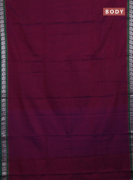 Purple & Green Narayanpet Cotton - Kalamkari Blouse