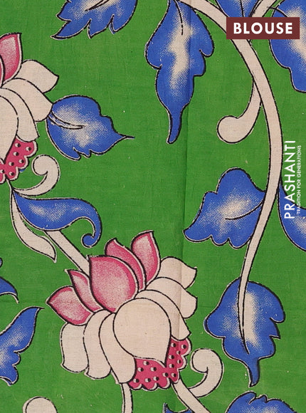 Purple & Green Narayanpet Cotton - Kalamkari Blouse