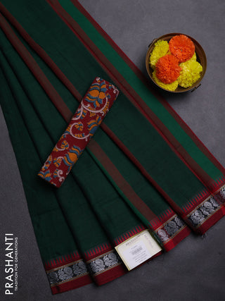 Green & Maroon Narayanpet Cotton - Kalamkari Blouse