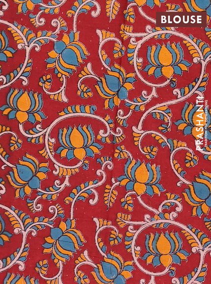 Green & Maroon Narayanpet Cotton - Kalamkari Blouse