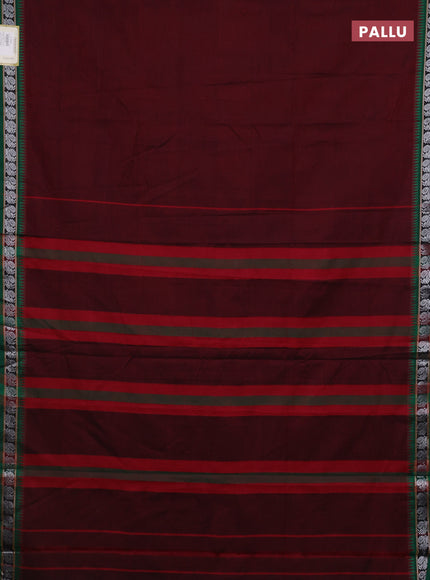 Maroon & Beige Narayanpet Cotton - Kalamkari Blouse