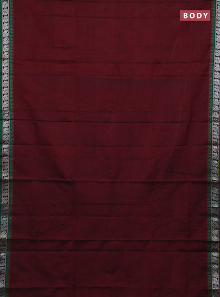 Maroon & Green Narayanpet Cotton - Kalamkari Blouse