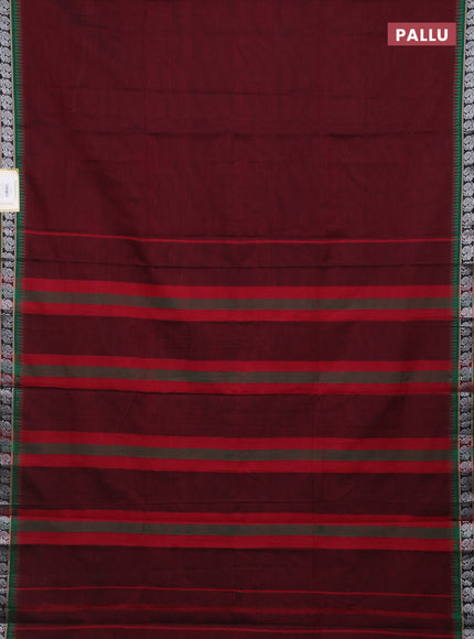 Maroon & Green Narayanpet Cotton - Kalamkari Blouse