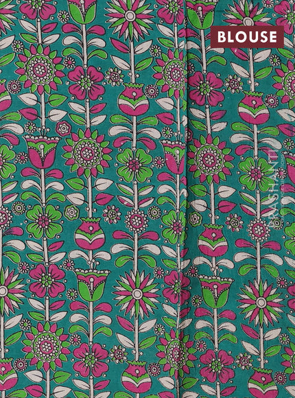 Maroon & Green Narayanpet Cotton - Kalamkari Blouse