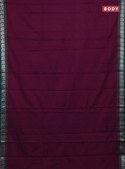Purple & Green Narayanpet Cotton - Kalamkari Blouse