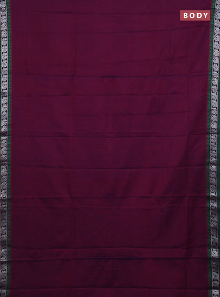 Purple & Green Narayanpet Cotton - Kalamkari Blouse
