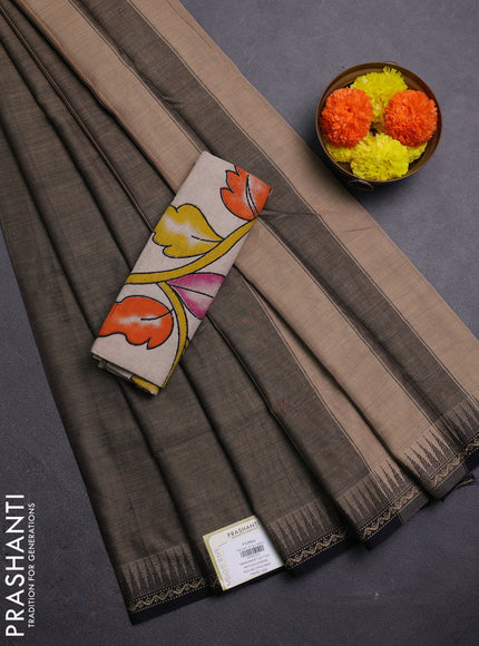 Chiku & Beige Narayanpet Cotton - Kalamkari Blouse