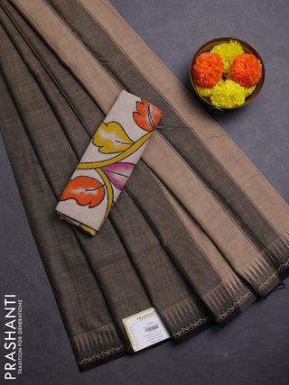 Chiku & Beige Narayanpet Cotton - Kalamkari Blouse