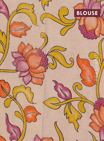 Chiku & Beige Narayanpet Cotton - Kalamkari Blouse