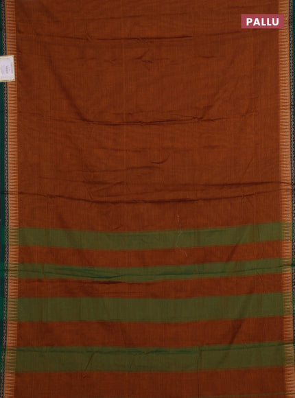 Mustard Yellow & Peacock Green Narayanpet Cotton - Kalamkari Blouse