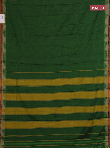 Sap Green & Mustard Yellow Narayanpet Cotton - Kalamkari Blouse