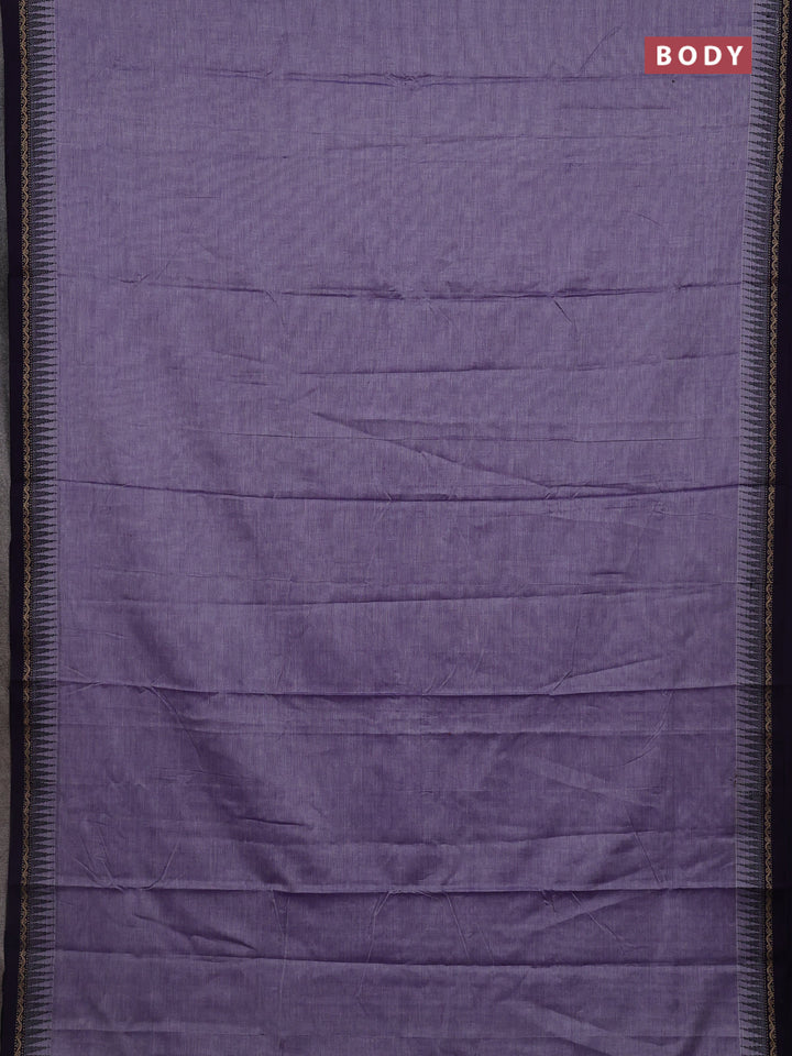 Pastel Purple & Royal Blue Narayanpet Cotton - Kalamkari Blouse