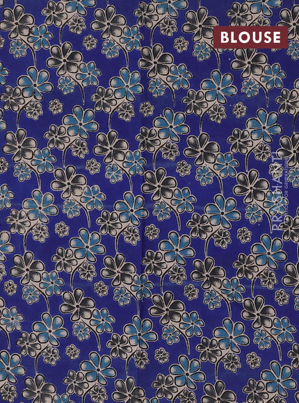 Pastel Purple & Royal Blue Narayanpet Cotton - Kalamkari Blouse