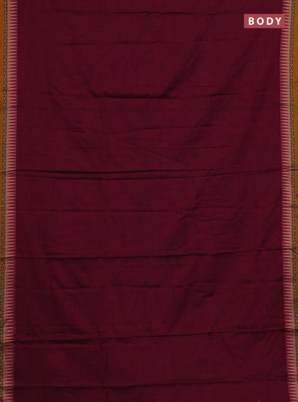 Magenta Pink & Beige Narayanpet Cotton - Kalamkari Blouse